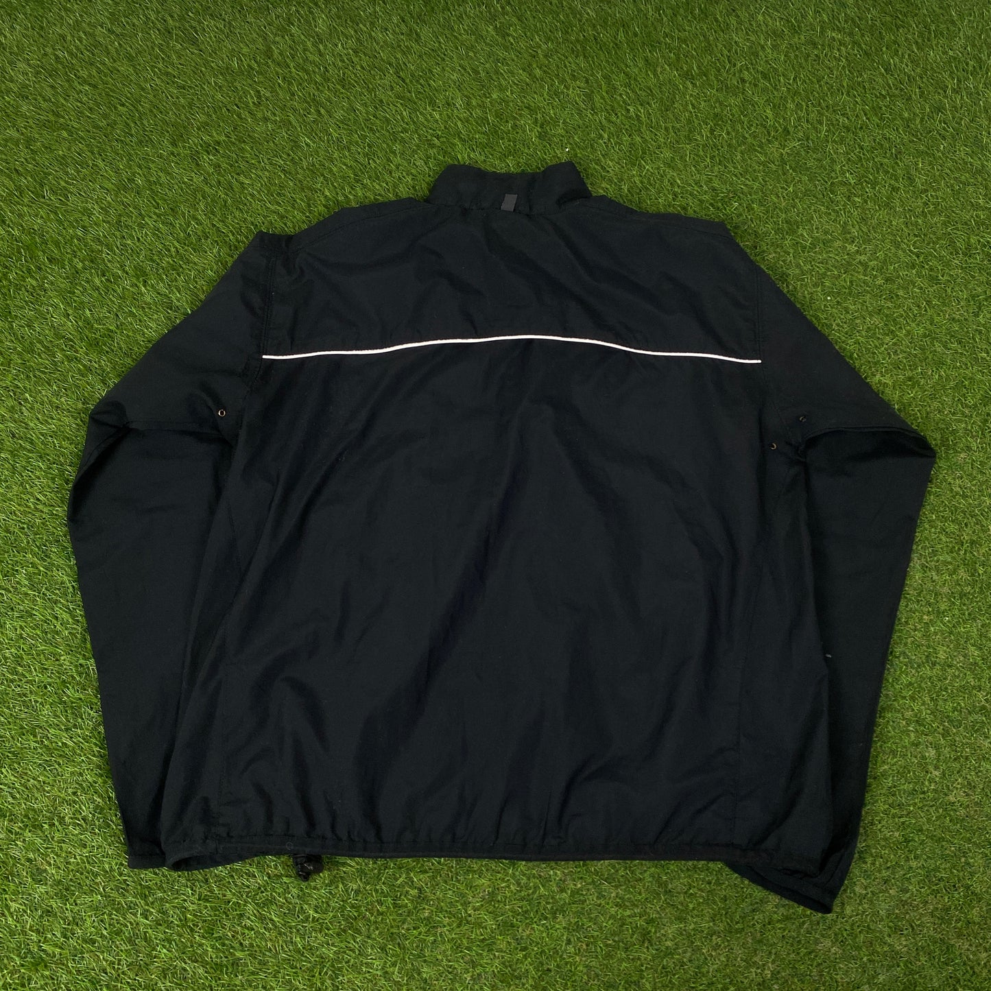 00s Nike Piping Tracksuit Jacket + Joggers Set Black Large