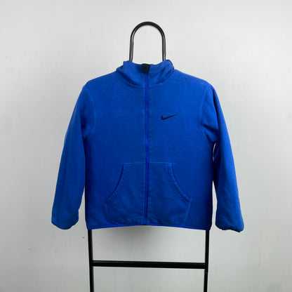 00s Nike Reversible Piping Fleece Coat Jacket Blue XS