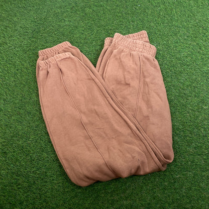 00s Nike Wide Leg Cotton Joggers Brown Small