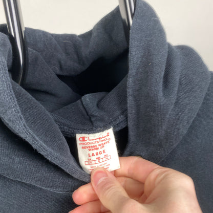 00s Champion Reverse Weave Hoodie Black Small