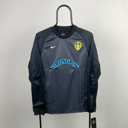90s Nike Leeds Goalkeeper Football Shirt T-Shirt Black Small