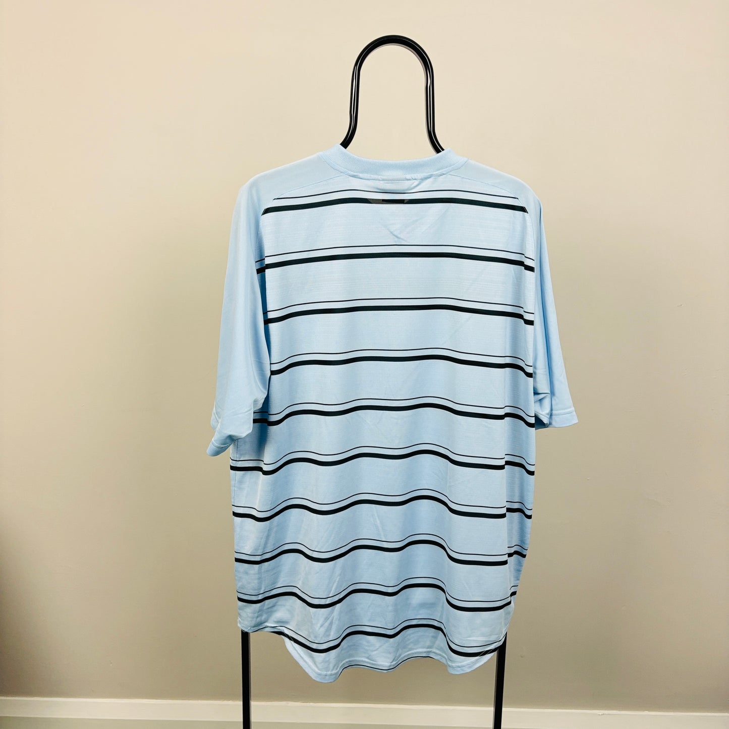 00s Nike Striped T-Shirt Baby Blue XL