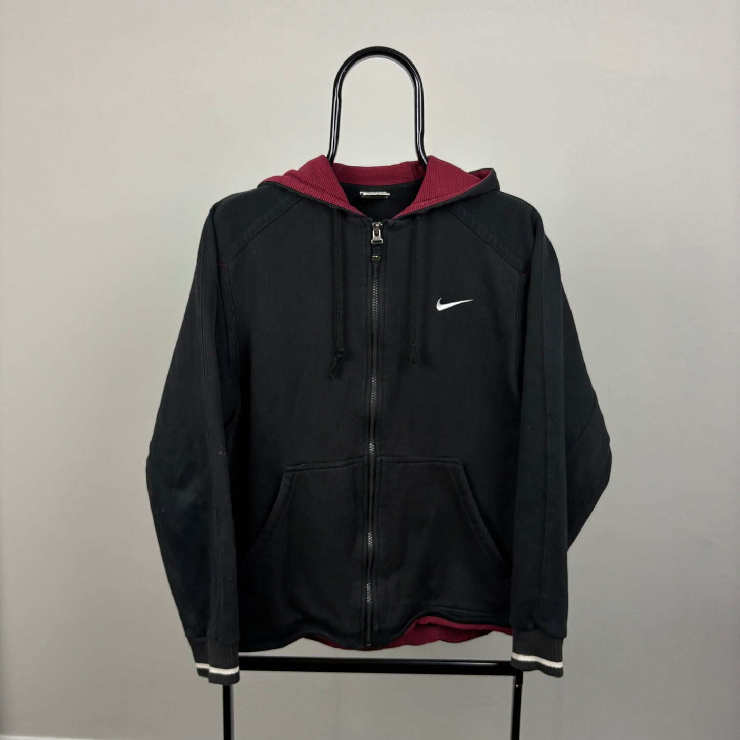 90s Nike Zip Hoodie Black Small