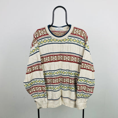 Retro St Michael Knit Sweatshirt Brown Large