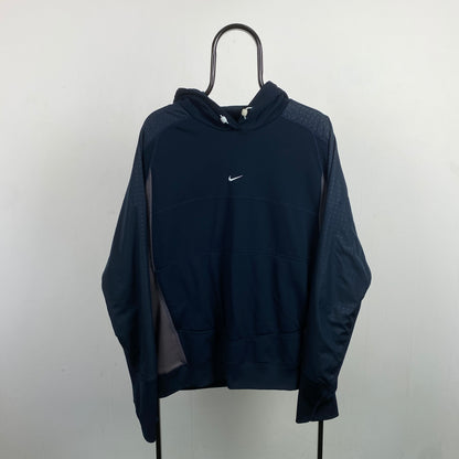 00s Nike Centre Swoosh Hoodie Blue XL