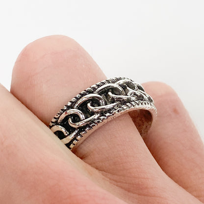 Retro Vintage Chainlink Ring Silver