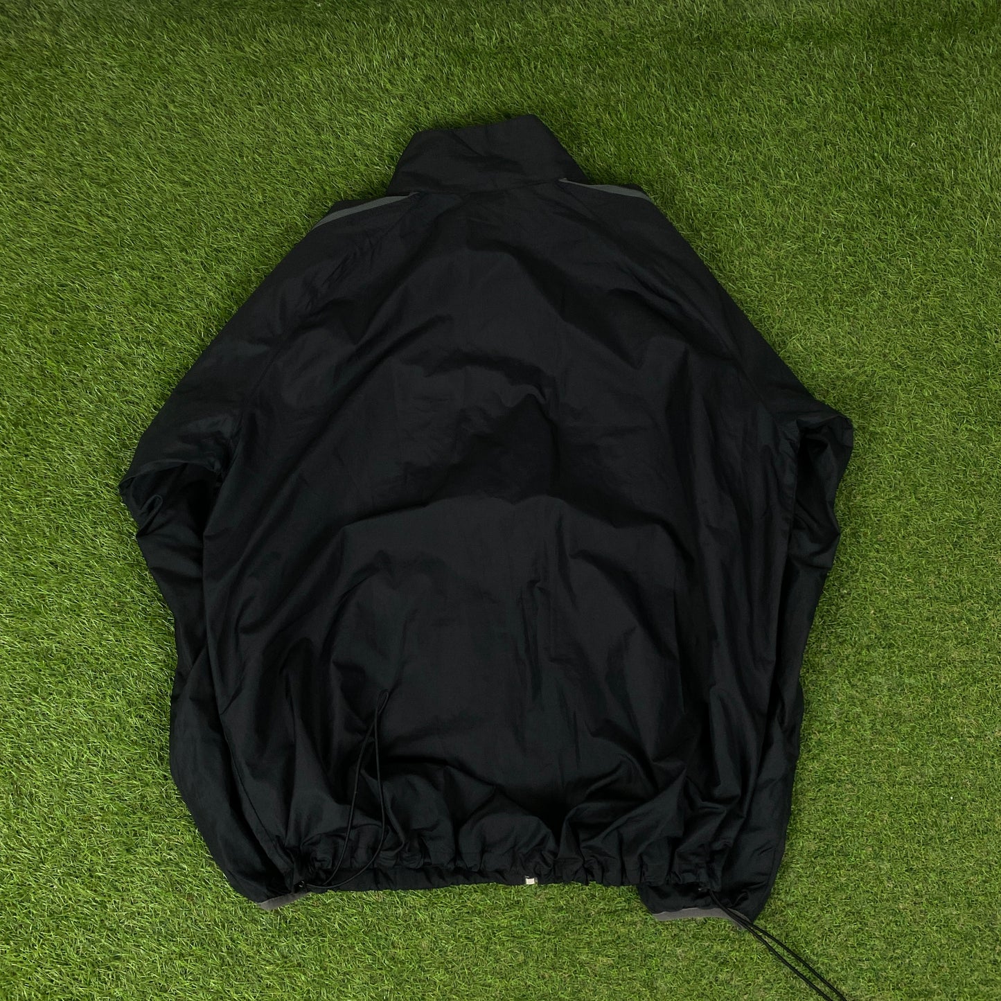 00s Nike Piping Windbreaker Tracksuit Set Jacket + Joggers Black XL