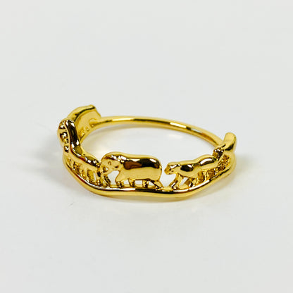 Retro Vintage Safari Ring Gold