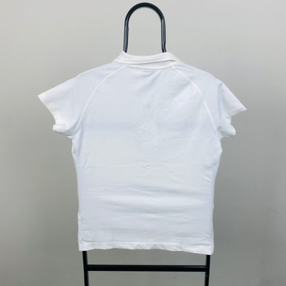 00s Nike Tennis Polo Shirt T-Shirt White Womens Medium
