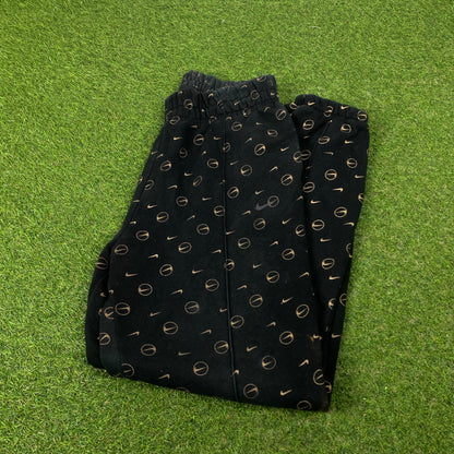 00s Nike Wide Leg Cotton Joggers Black Small