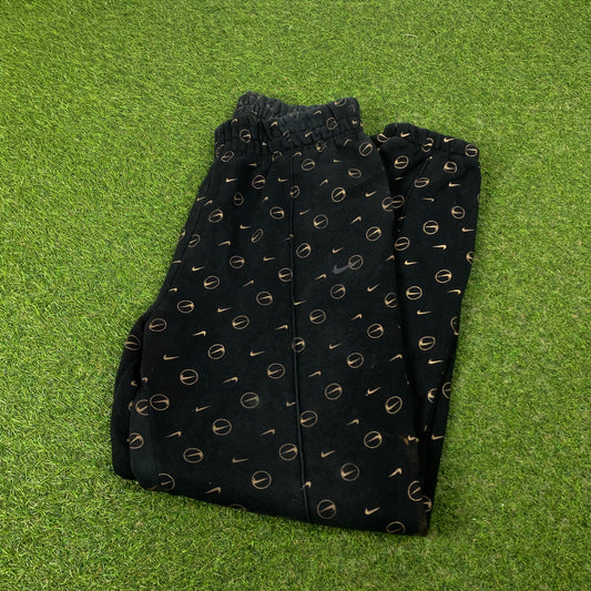 00s Nike Wide Leg Cotton Joggers Black Small