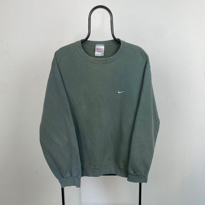 90s Nike Mini Swoosh Sweatshirt Forest Green Large