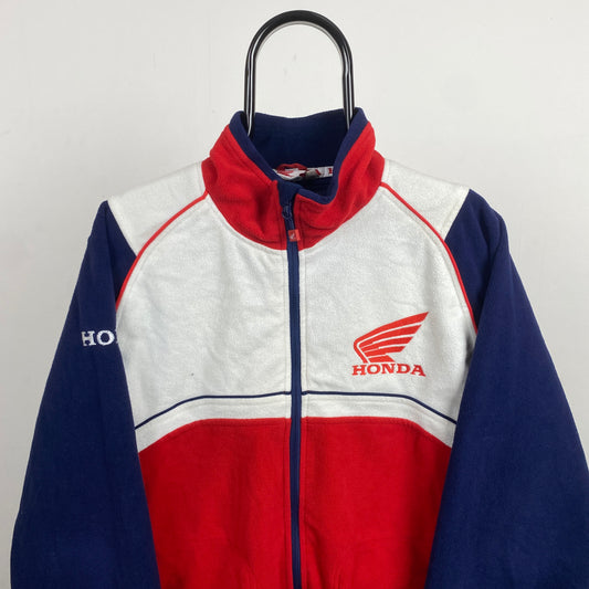 Retro 90s Honda Fleece Sweatshirt Red XL