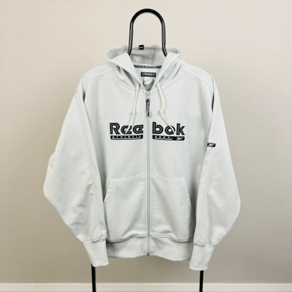00s Reebok Zip Hoodie Light Blue Medium