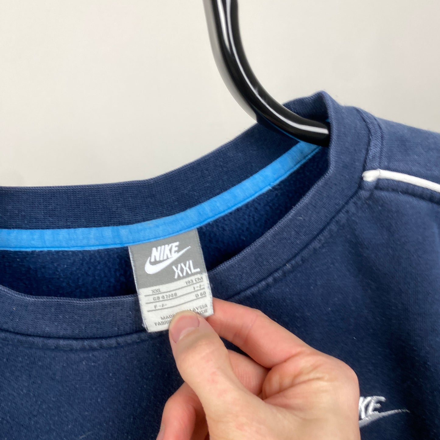 00s Nike Piping Sweatshirt Blue XXL