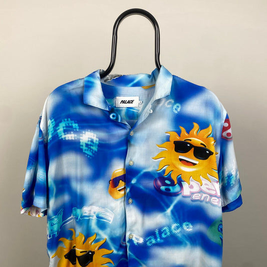 00s Palace Open Energy Button Up Shirt T-Shirt Blue Small