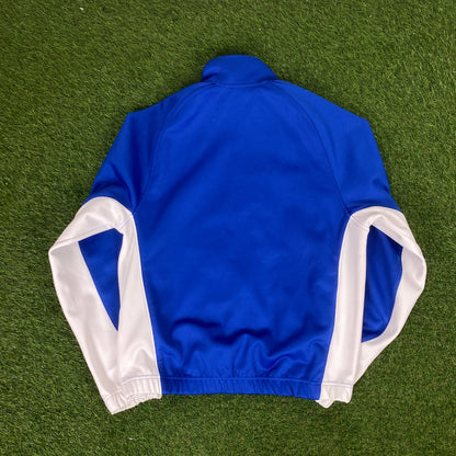 00s Nike Piping Windbreaker Jacket + Joggers Set Blue Small