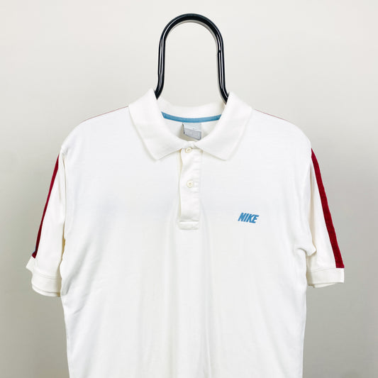 00s Nike Polo Shirt T-Shirt White Small