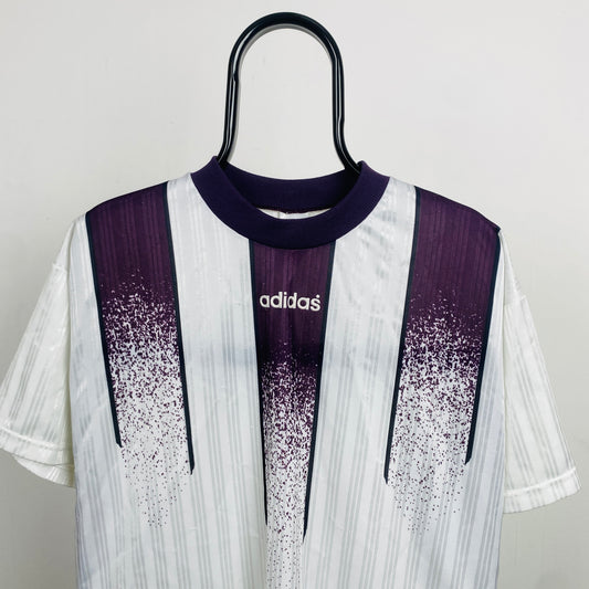 90s Adidas Football Shirt T-Shirt White Small