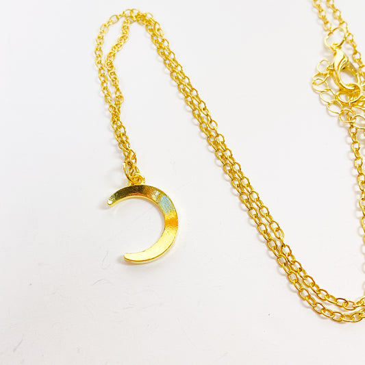 Retro Moon Necklace Chain Gold