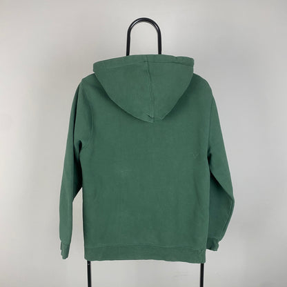 00s Stussy Chenille Logo Hoodie Green Medium