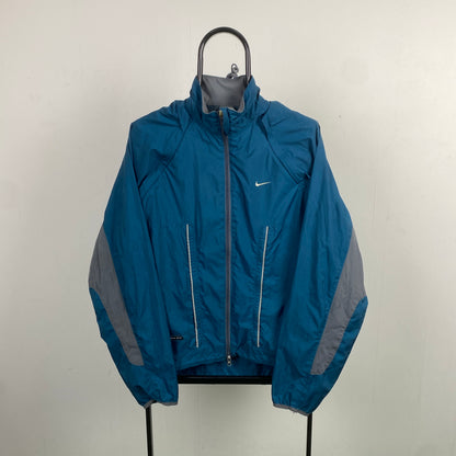 00s Nike Clima-Fit Waterproof Windbreaker Coat Jacket Blue Medium