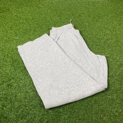 00s Nike Wide Leg Cotton Joggers Grey Medium