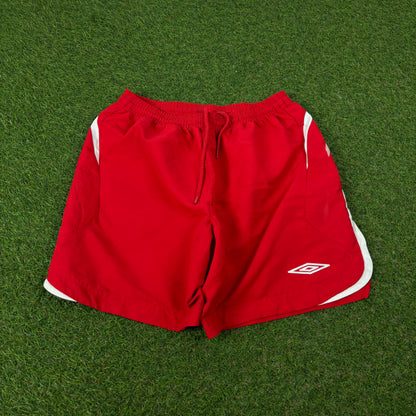 00s Umbro Football Shorts Red Small