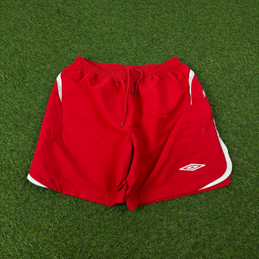 00s Umbro Football Shorts Red Small