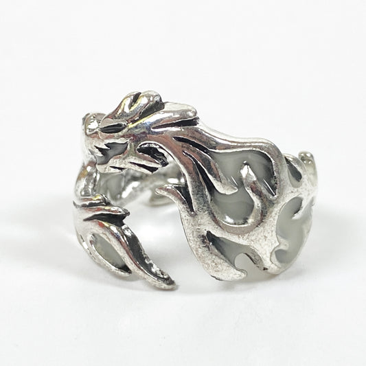 Retro Adjustable Glow In The Dark Dragon Ring Silver