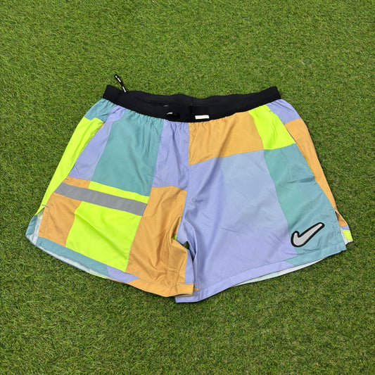 00s Nike Flex Stretch Patchwork Shorts Purple Medium