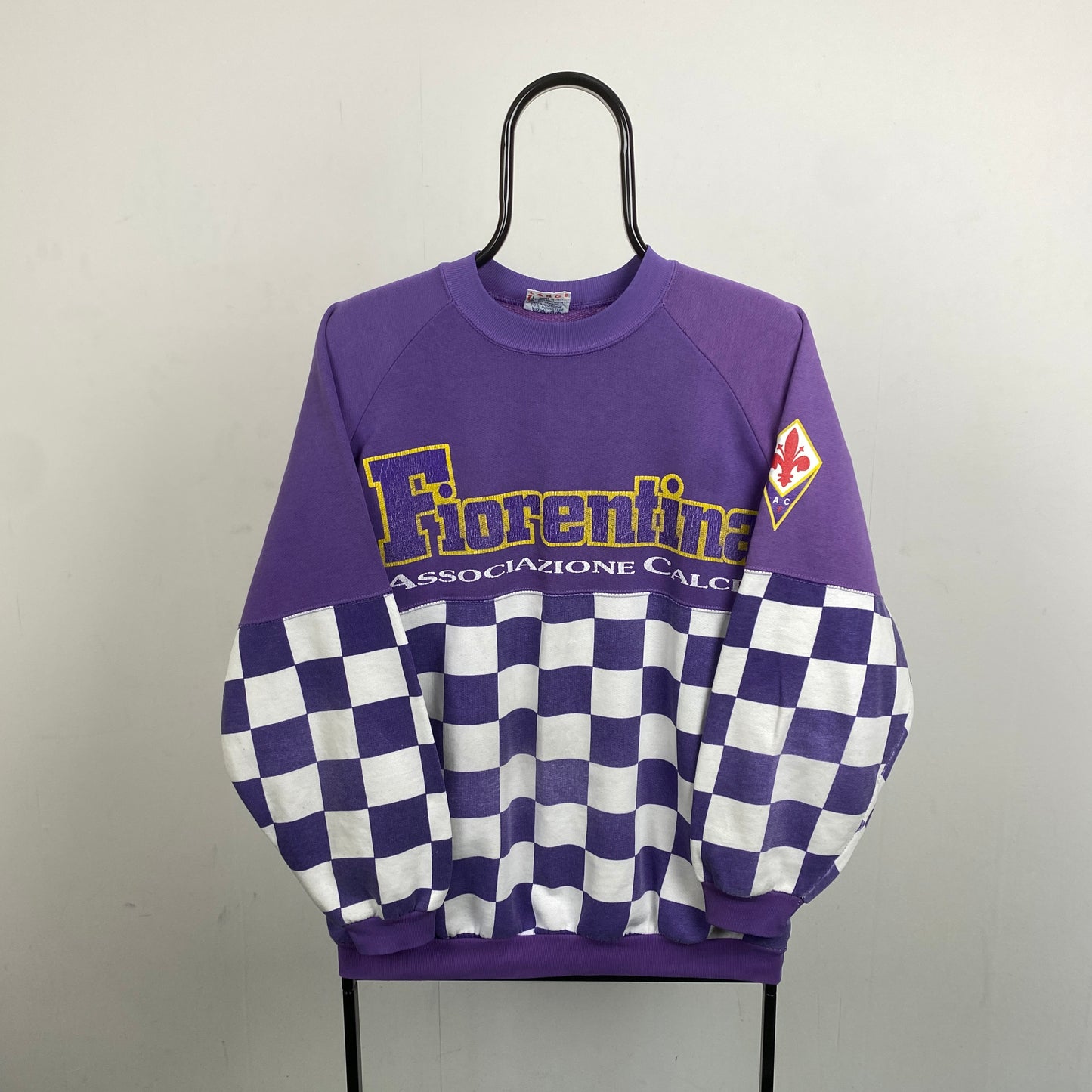 Retro Fiorentina Football Sweatshirt Purple Large