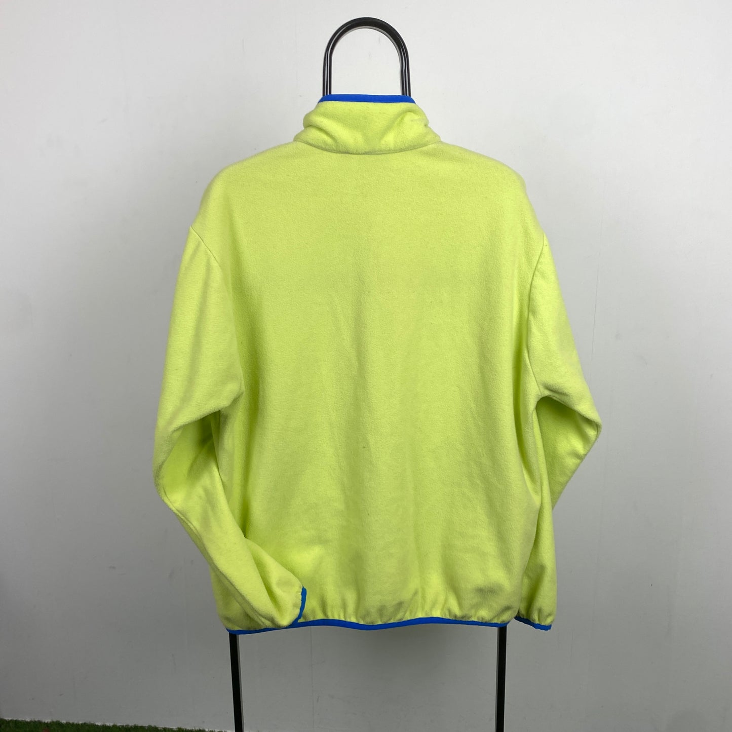 00s Adidas 1/4 Zip Fleece Sweatshirt Yellow Medium