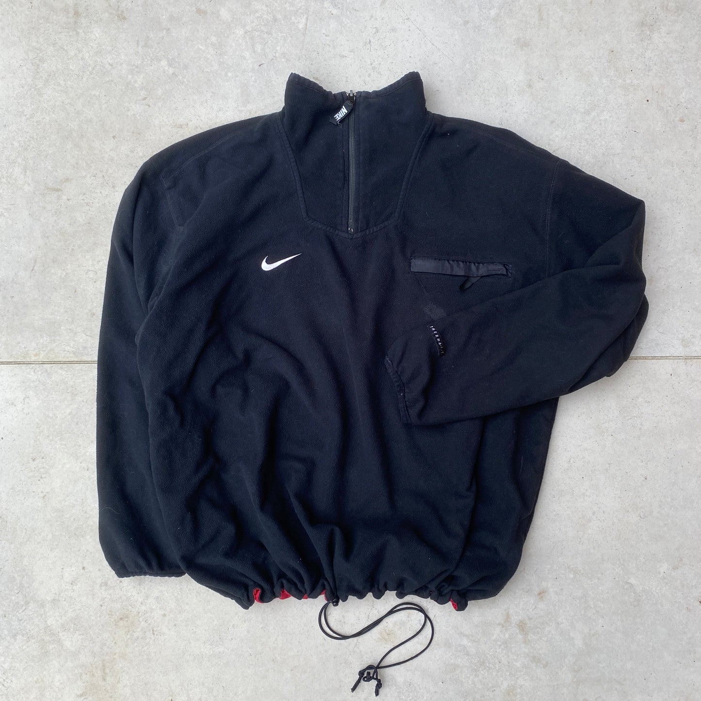 90s Nike Reversible 1/4 Zip Fleece Coat Jacket Black Large