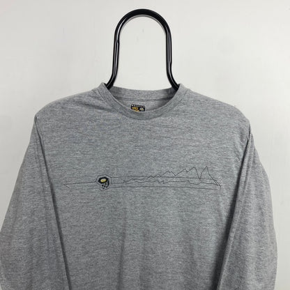 Retro Mountain Hardwear Long Sleeve T-Shirt Grey Small