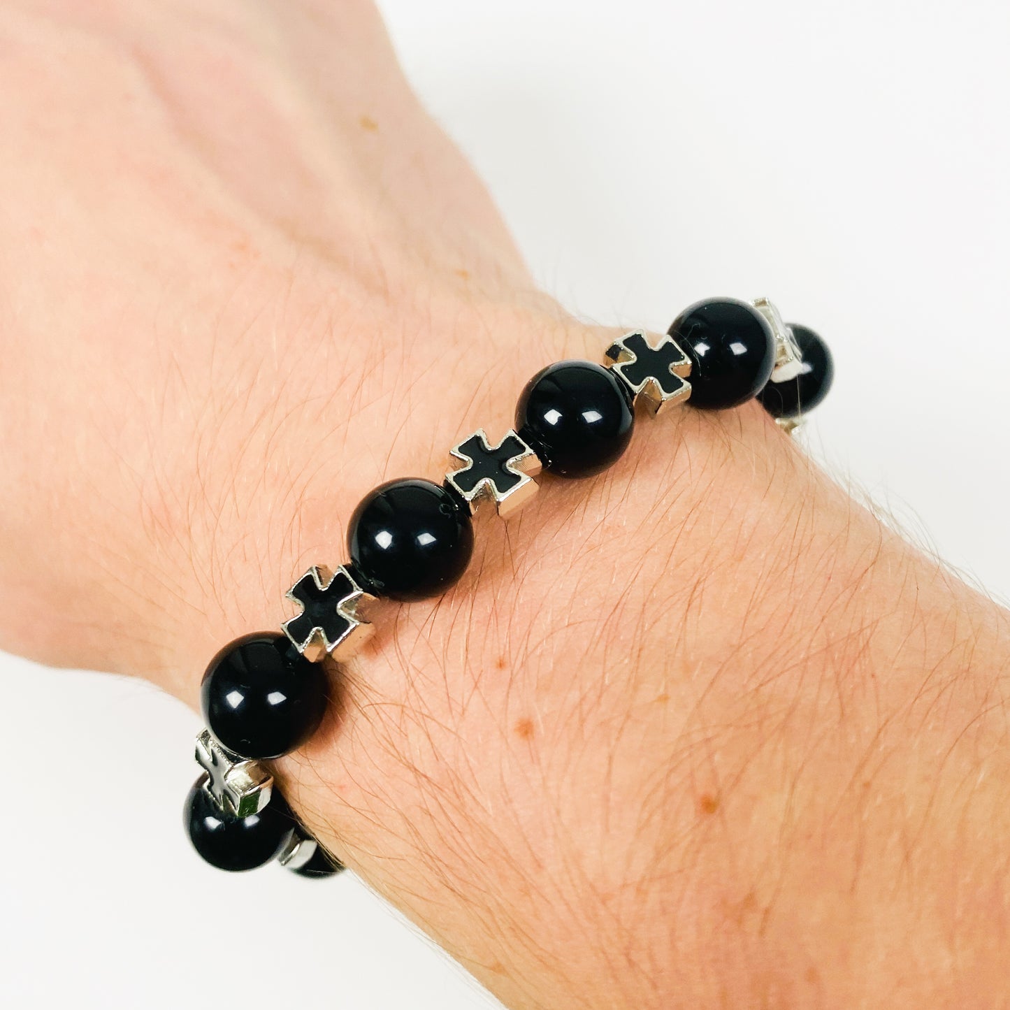 Antique Cross Bracelet Necklace Chain Black