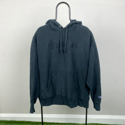 00s Champion Reverse Weave Hoodie Black Large