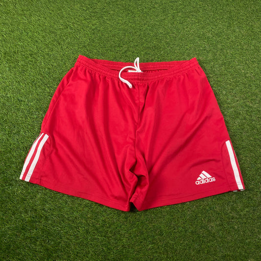 00s Adidas Football Shorts Red Large