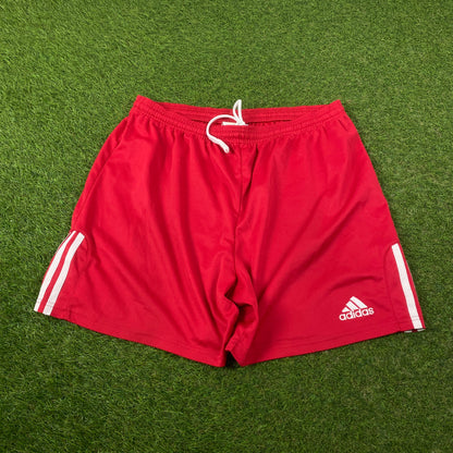 00s Adidas Football Shorts Red Large