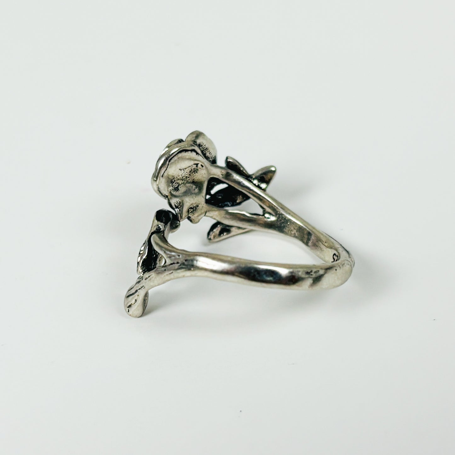 Adjustable Rose Ring Silver