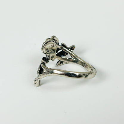 Adjustable Rose Ring Silver