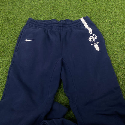 00s Nike France Football Wide Leg Cotton Joggers Blue Medium