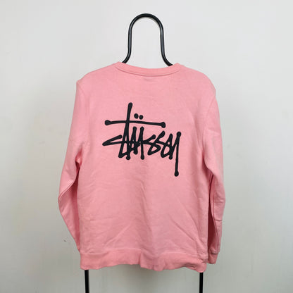 Retro 00s Stussy Sweatshirt Pink Small