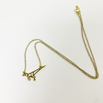 Retro Dinosaur Necklace Chain Gold