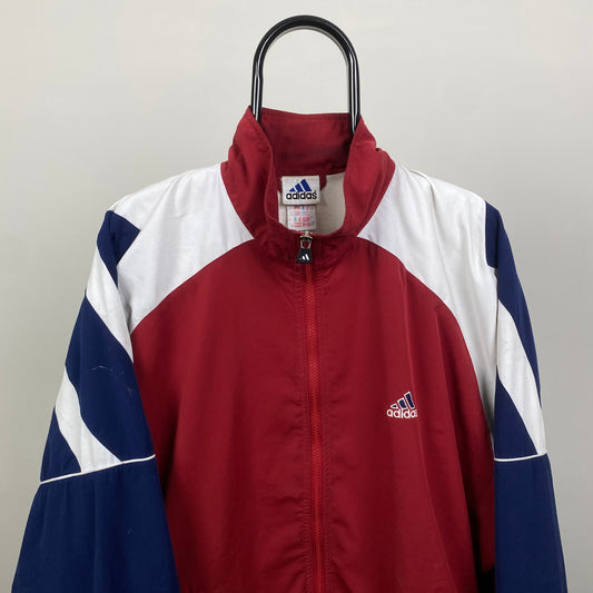 90s Adidas Windbreaker Jacket Red Large