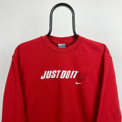 00s Nike Just Do It Sweatshirt Red Small
