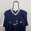 90s Nike Football Shirt T-Shirt Blue Large