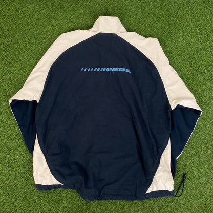 00s Nike Windbreaker Jacket + Joggers Set Brown Blue Large
