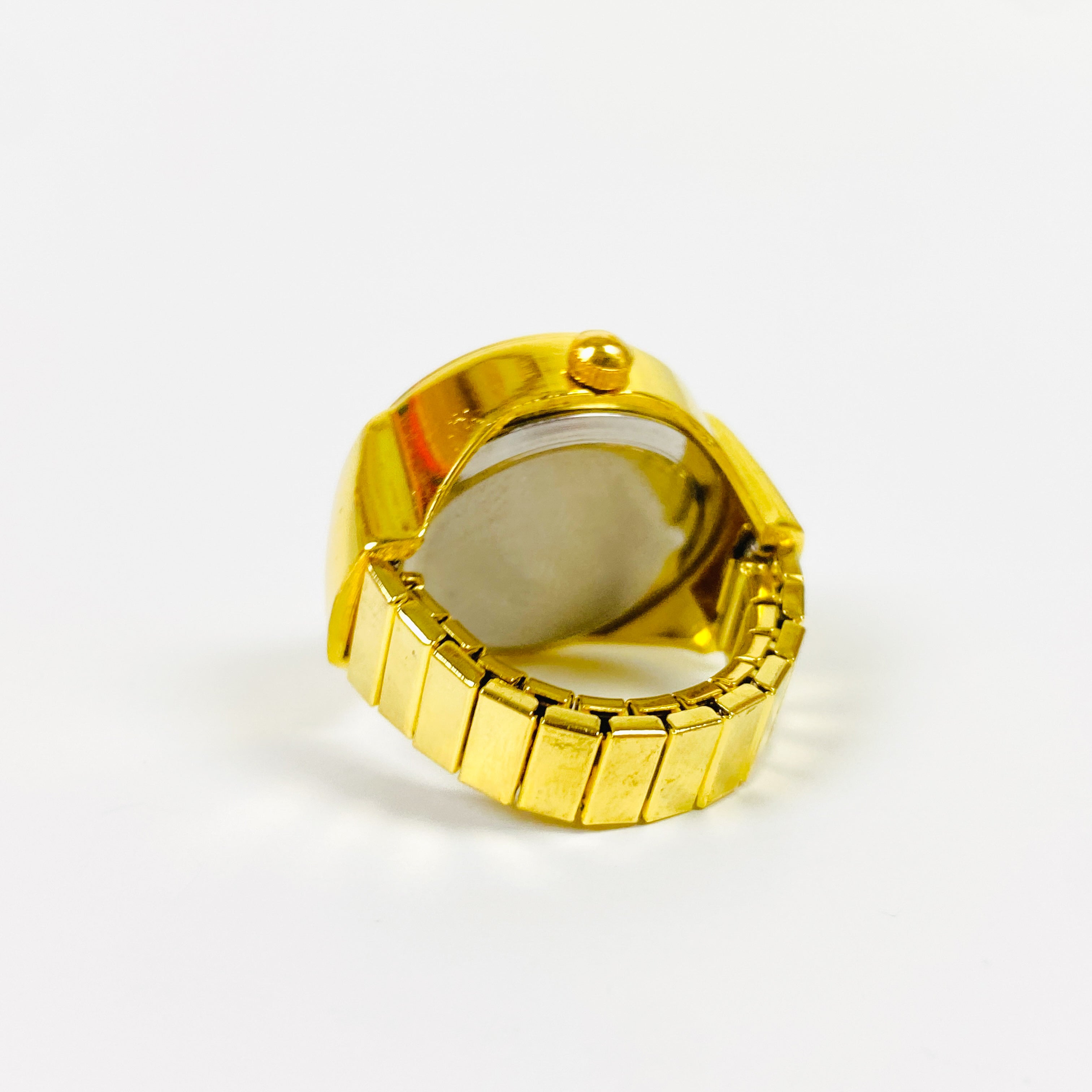 Retro Adjustable Watch Ring Gold White