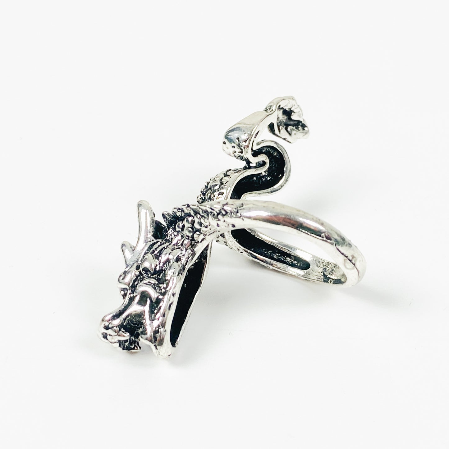 Winding Dragon Ring Silver Adjustable